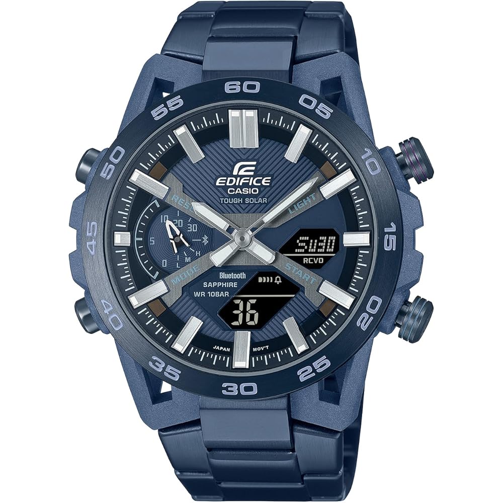 Мужские часы Casio Edifice Cool Blue Edition Bluetooth Tough Solar Сапфировое стекло ECB-2000YCB-2AJF Синие