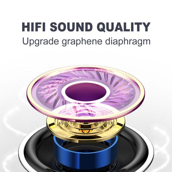 In-ear Wired Earphone Metal Magnetic Subwoofer Mic Volume Control Gaming Headset