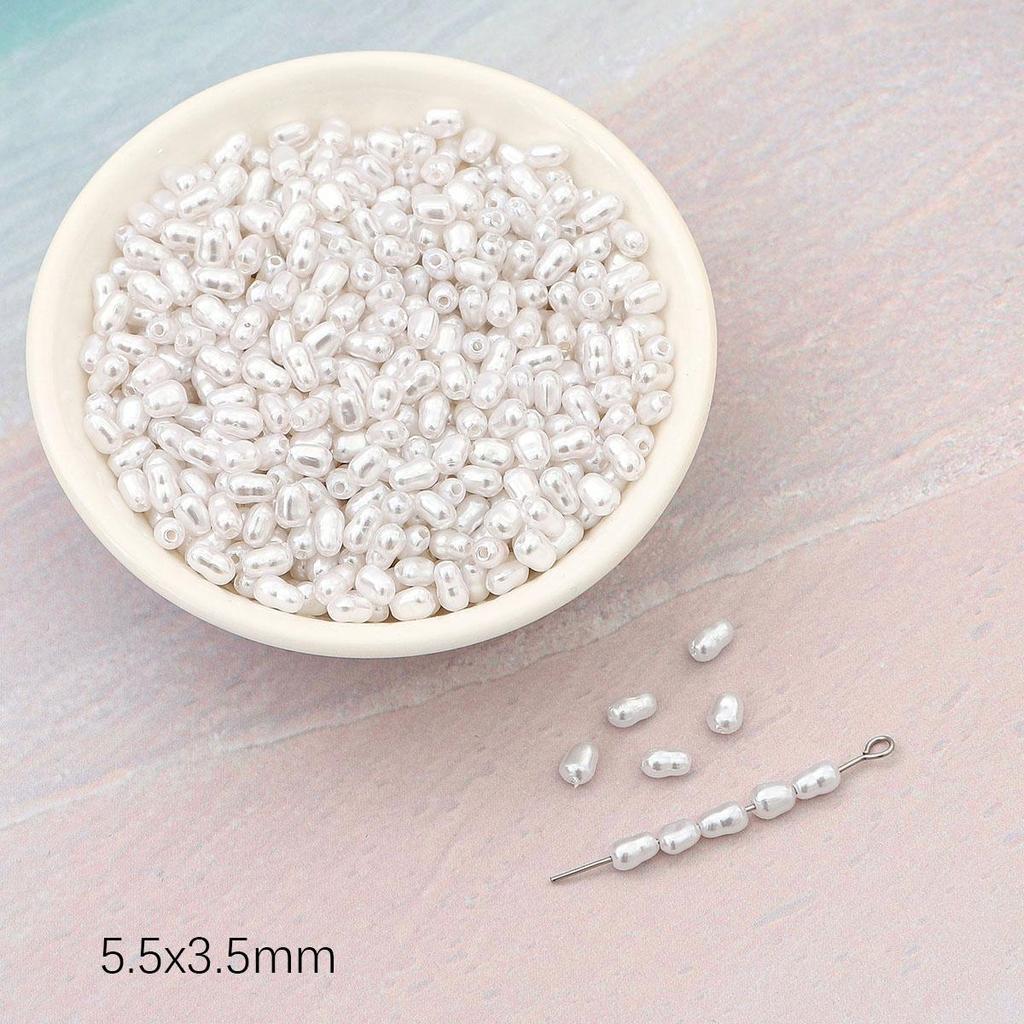 Геометрическая форма имитация жемчуга из АБС-пластика, бусины с прямым отверстием, браслет «сделай сам», ювелирные аксессуары