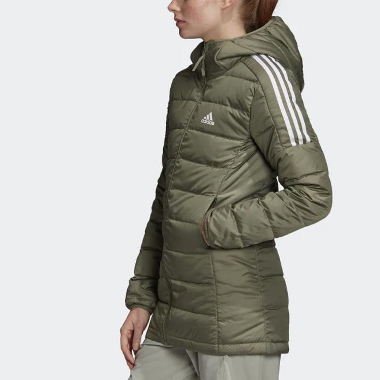 adidas Женская легкая пуховая парка с капюшоном Essentials Legacy Green GH4591