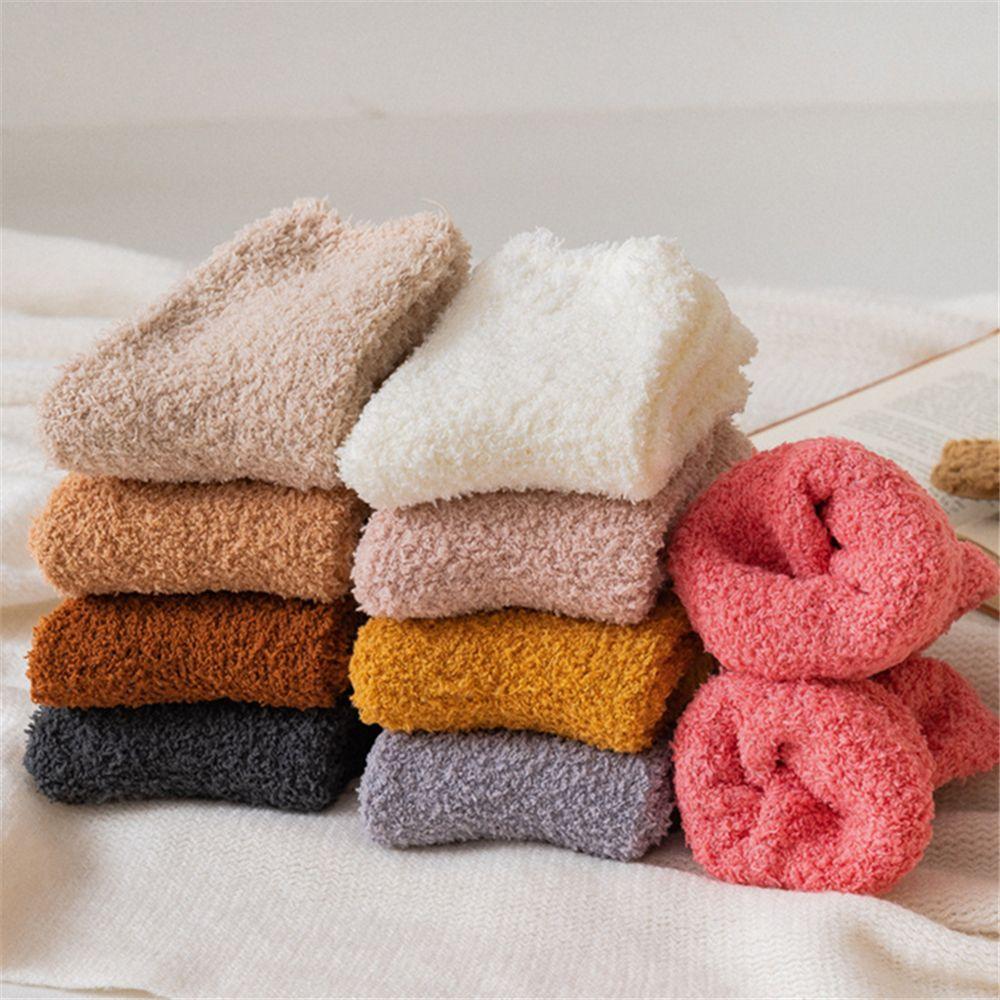 Christmas Gift Winter Warm Breathable Soft Coral Velvet Socks Bed Floor Fluffy Cosy Sleep Socks