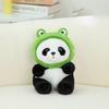 Adorable Panda Plush Toy With Frog Ice Cream And Bee Headpiece For Fun Gifts