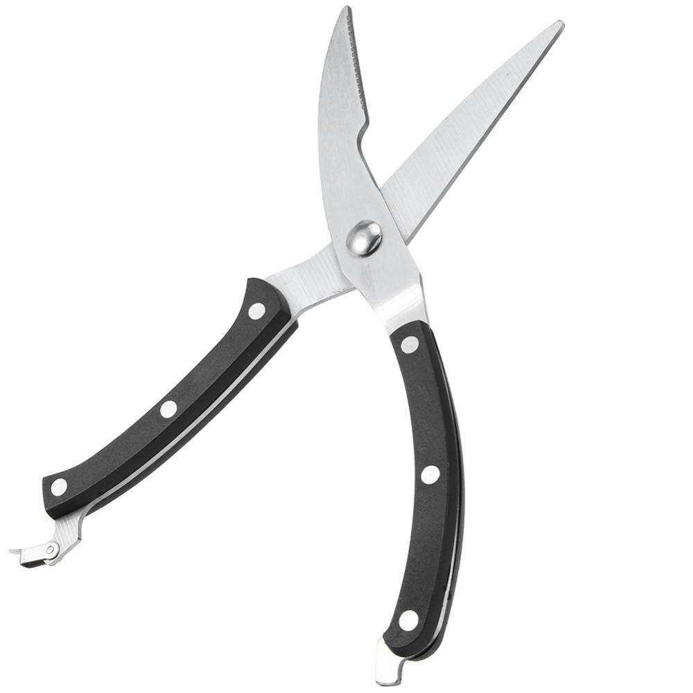 Stainless Steel Plastic Kitchen Scissors Non-Slip Handle Food Shears Poultry Fish Chicken Meat