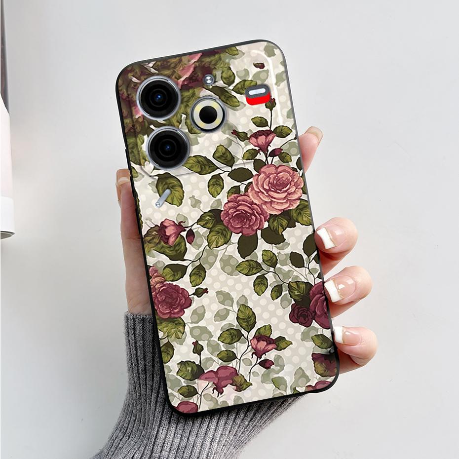 6,78" Для Tecno Pova 6 Neo Чехол Pova6 Neo Задняя крышка Стильный узор Черный силикон Мягкие чехлы для телефона Для Tecno Pova 6 Neo Fundas