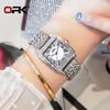 OPK Brand Full Diamond Waterproof Roman Scale Steel Belt Ladies Quartz Watch 8619