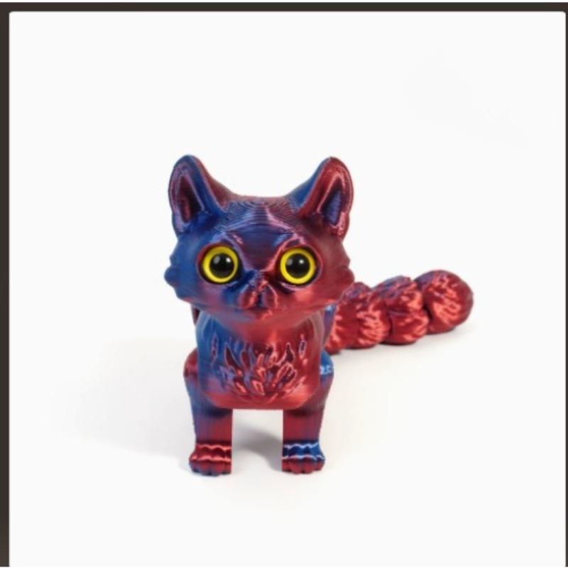 3D-печать Милый Хвост Кошки Сочлененный Подвижный Детский Подарок Игрушка Модель Украшение для Машины