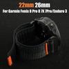 Нейлоновый ремешок для часов 22/26 мм для Garmin Fenix 8 Pro 8 7X 7Pro/Instinct 2X/Tactix 8 7/Forerunner 965/Enduro 3 Запасной ремешок