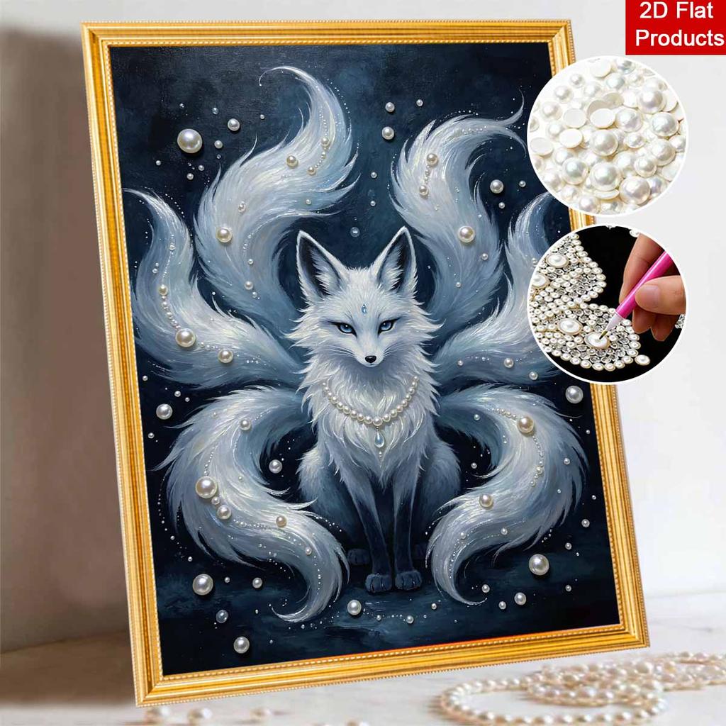 Pearl Art Painting Kit for Adults and Beginners, Mystic NineTailed Fox Sparkling Painting Craft Home Wall Decor Handmade Gift Art Supplies