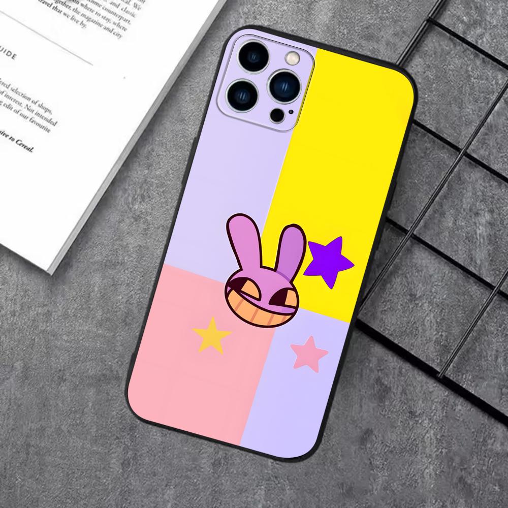 Аниме D-Digital C-Circus Чехол для телефона для iPhone 16 16e 15 14 13 12 11 Plus Mini Pro Max Мягкий черный Ударопрочный чехол