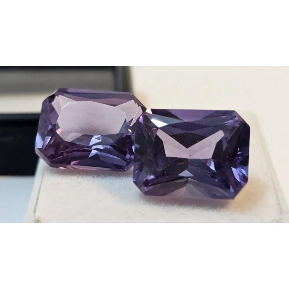 Emerald Cut Natural Alexandrite 16-17 Ct Pair Beautiful Certified Gemstone