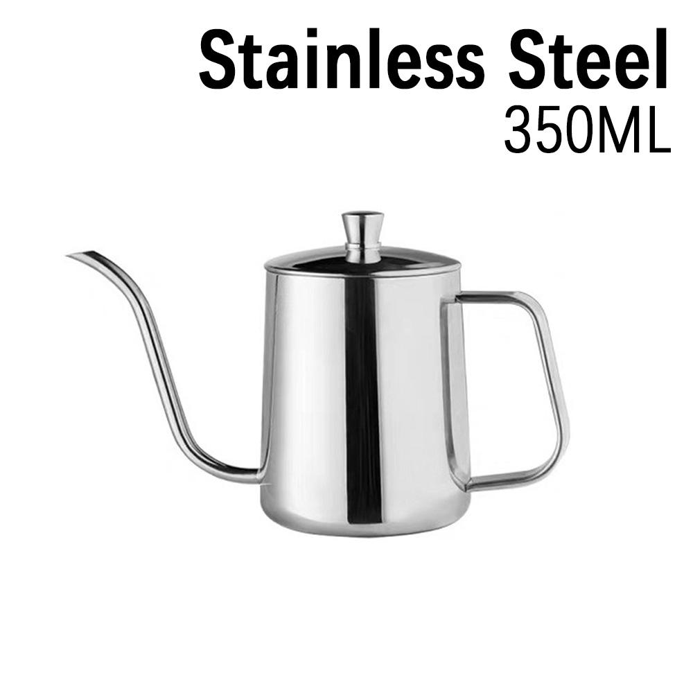 Drip Kettle 350ml 600ml Coffee Tea Pot Non-stick Coating Food Grade Stainless Steel Gooseneck Drip Kettle Swan Neck Thin Mouth