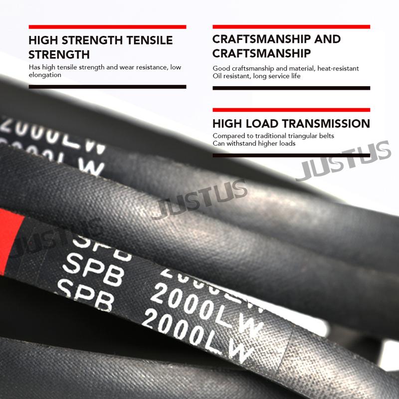 BANDO SPB SECTION 17mm*14mm V BELT SPB1250LW/1260LW-SPB1950LW/1980LW Industry Black Rubber SPB Type Vee V Belt