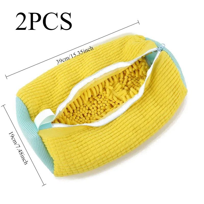 2PCS/set Washing Shoes Bag Protector Fluffy fibers Polyester Washing Shoes Machine Friendly Laundry Bag Drying Bags