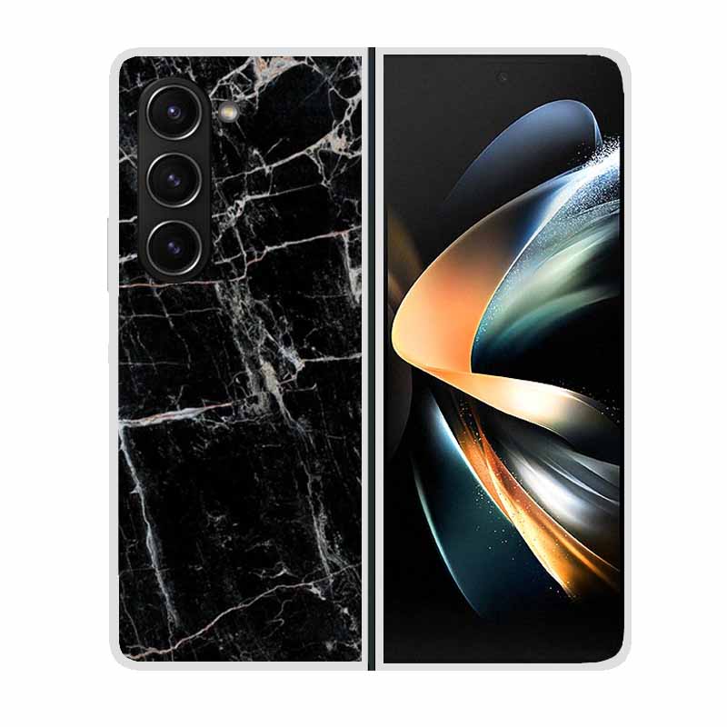 For Samsung Galaxy Z Fold 5 ZFold5 Cases Marble Transparent Shockproof Protection Hard Back Cover For Samsung Z Fold 5 5G Cases