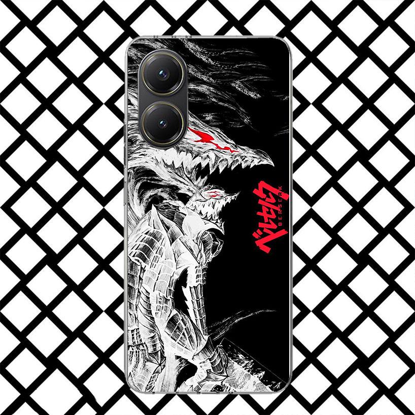 Черно-белый чехол для телефона G-Guts B-Berserks для Xiaomi Poco F7 Ultra X7 X6 X5 Pro X4 Gt M8 M7 Redmi 15 15C 13 13C 12 12C Мягкая крышка