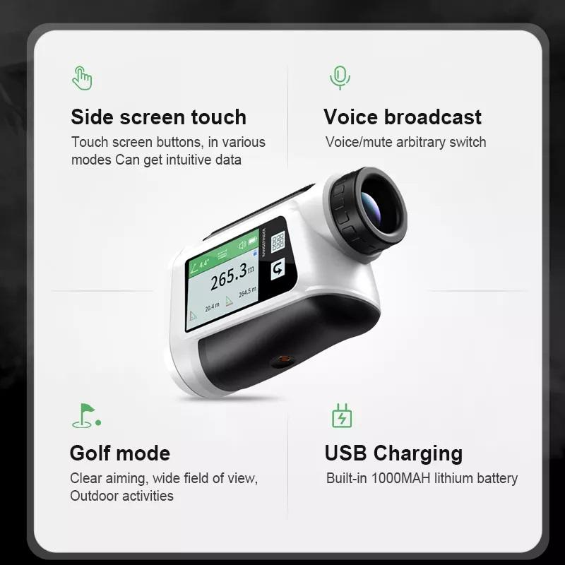 REVASRI Laser Rangefinder 600M LCD Display,Rechargeable Battery,Flag Pole Lock Vibration for Golf Sport,Survey