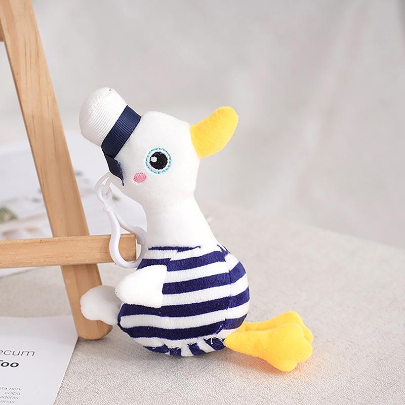 Cute Navy Duck Plush Toy Cartoon Animal Pendant Soft Stuffed Doll Keychain Backpack Car Bag Key Ring Decor Couple Gift
