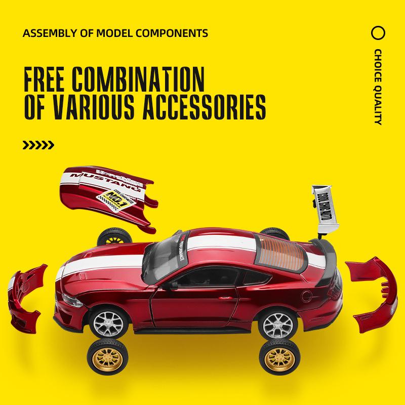 1/42 Scale Ford Mustang GT 2018 Assembled Version Super Racing Toy Car for Kids Toddler Boys Girls Gift Collection