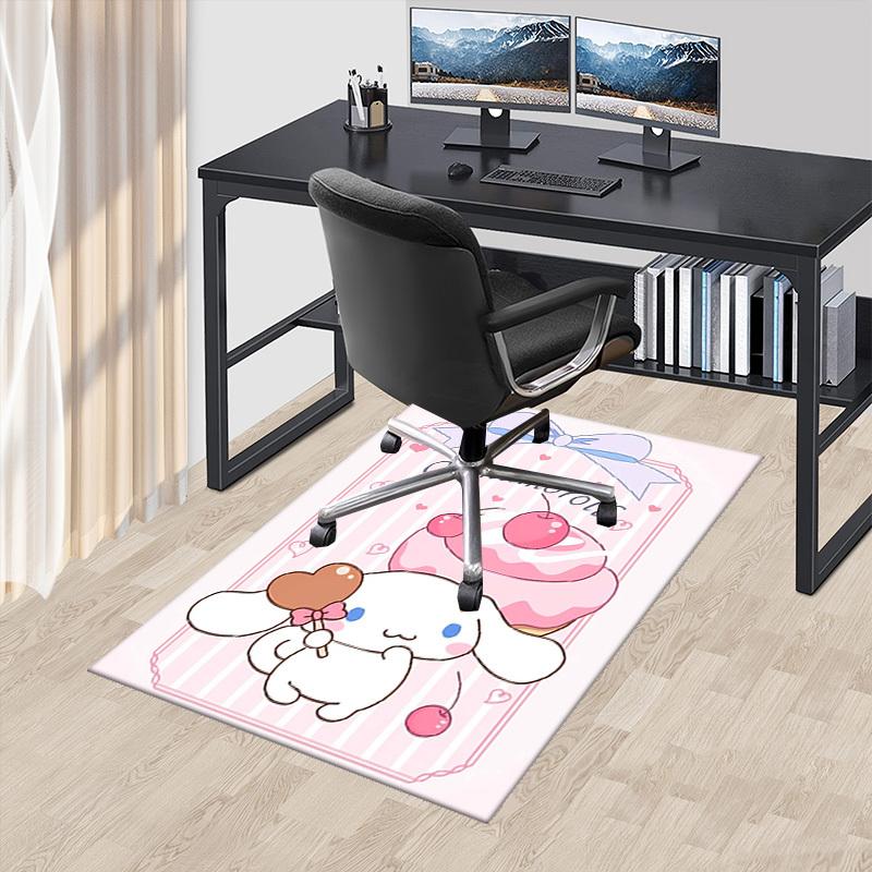 Cinnamoroll Anime Cartoon Design Chair Mat Non-Slip Carpet for Office, Home Decor, Living Room, Bedroom, Game Room, Dormitory Gift Seasonal Universal.