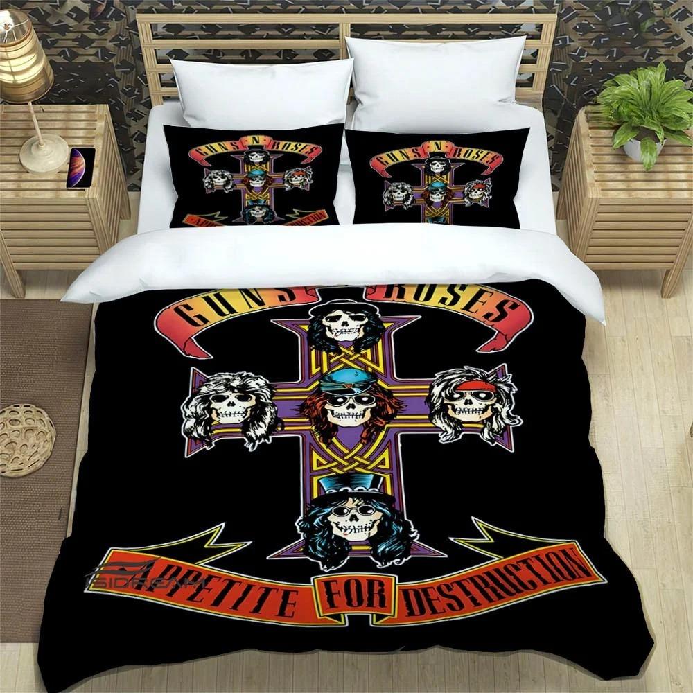 Rock Band Guns N' Roses Bedding Sets Exquisite Bed Supplies Set Duvet Cover Bed Comforter Set Bedding Set Luxury Birthday Gift