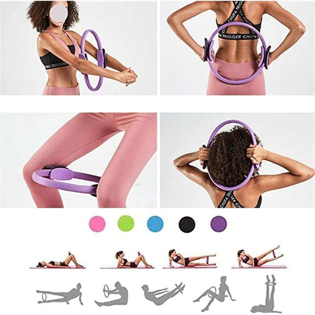Pilates Rings Yoga Pilates Magic Circle Pilates Ultra Fit Exercise Resistance Fitness Toning Ring Workout Fitness Circles with Dual Grip Handles