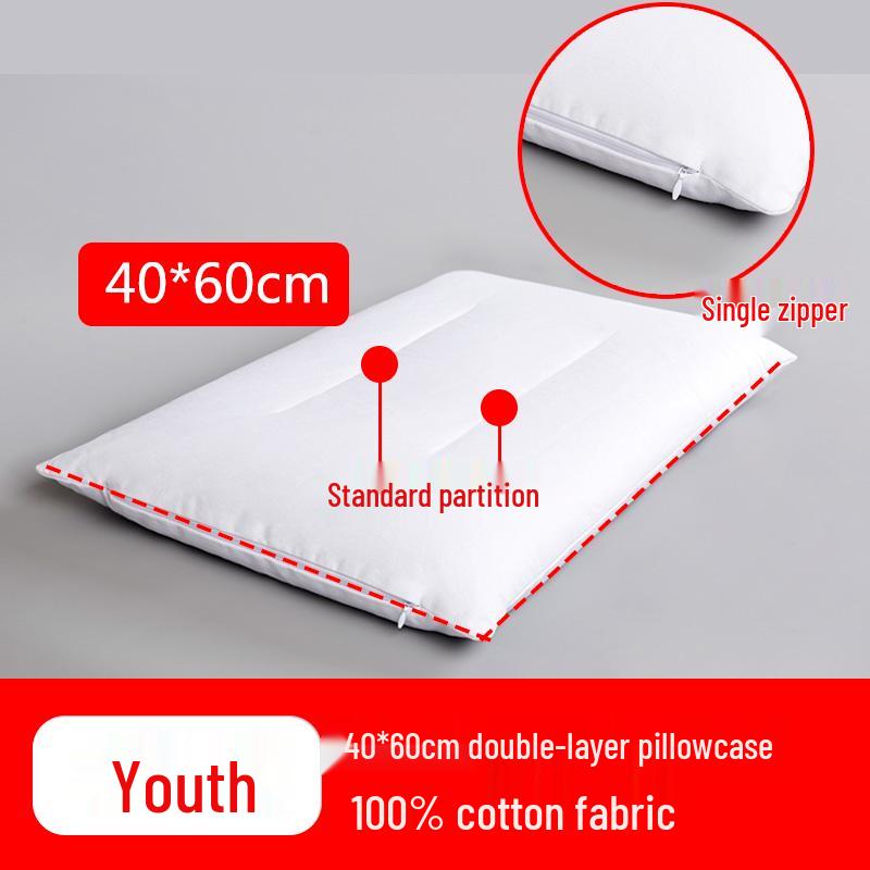 Наволочка для подушки с гречневой лузгой: Чистый хлопок, Двойная молния, Утолщенный, Безопасный для детей мешок для наполнителя подушки, Домашний текстиль.