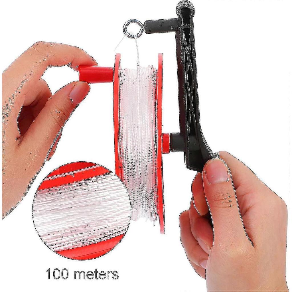 12cm2 Pieces Kite String Reel Winder Kite Line Winder Winder Handle Wheel String Flying Tools With 100m Line Outdoor Kite Accessories Red