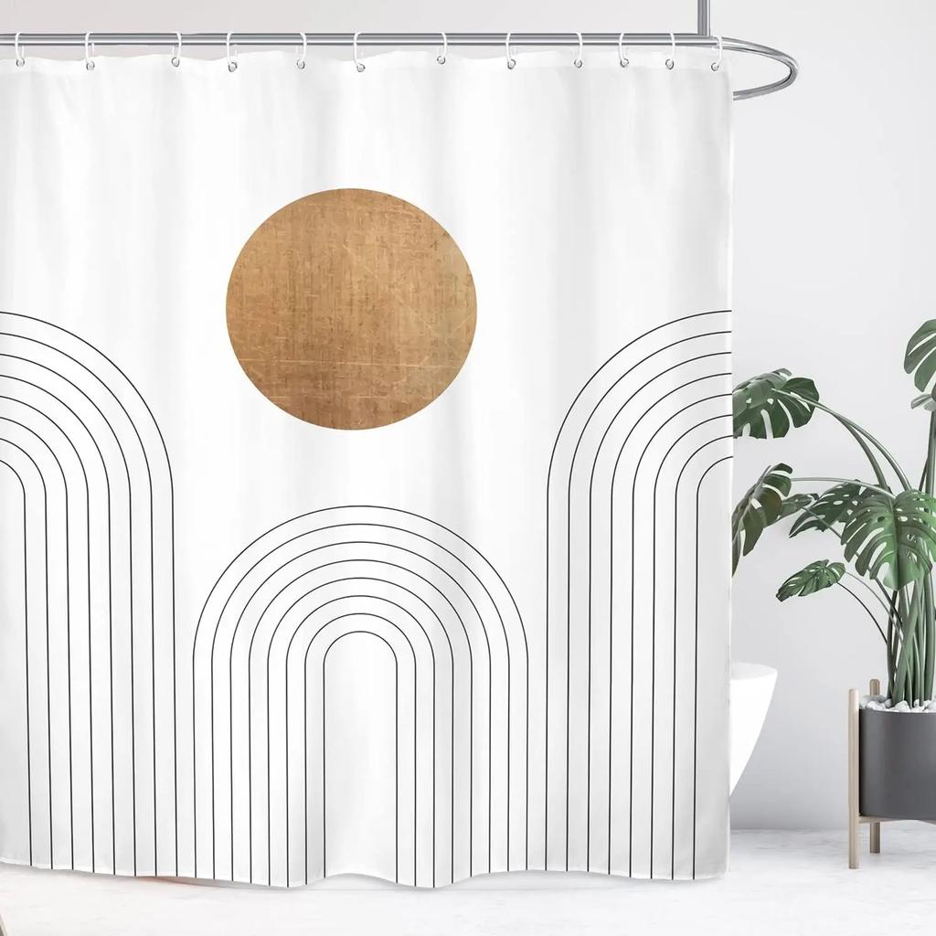 Абстрактная кошка Простая ванная занавеска для душа Минималистичная забавная милая геометрическая цветная полиэстеровая ткань занавеска для ванной Декор для ванной