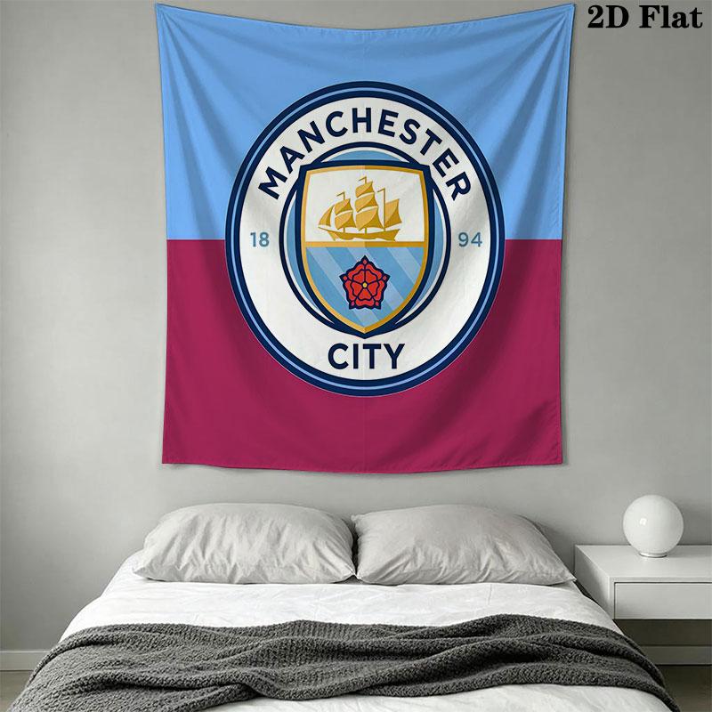MCFC poster Wall Hanging Printed Fabric Blanket Decorative Tapestries for Bedroom Living Room Home Decor