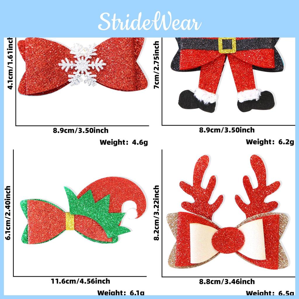 Festive Red Snowflake Hair Bow Clip For Children With Cute Reindeer Antlers