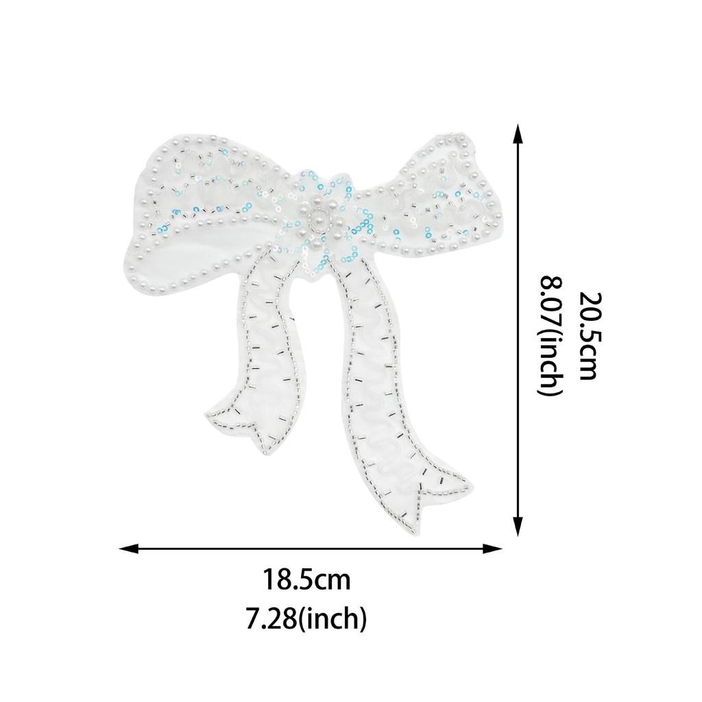 White Three-Dimensional Pearl Embellished Mesh Sequined Lace Butterfly Cloth Sticker Versatile Clothing Bag Accessories Decoration