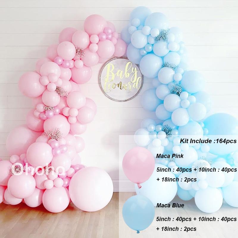 Pastel Balloon Garland Arch Kit Pink Blue Balloons Set Baby Shower Boy Girl Birthday Party Decoration Wedding Gender Reveal Baptism Christening