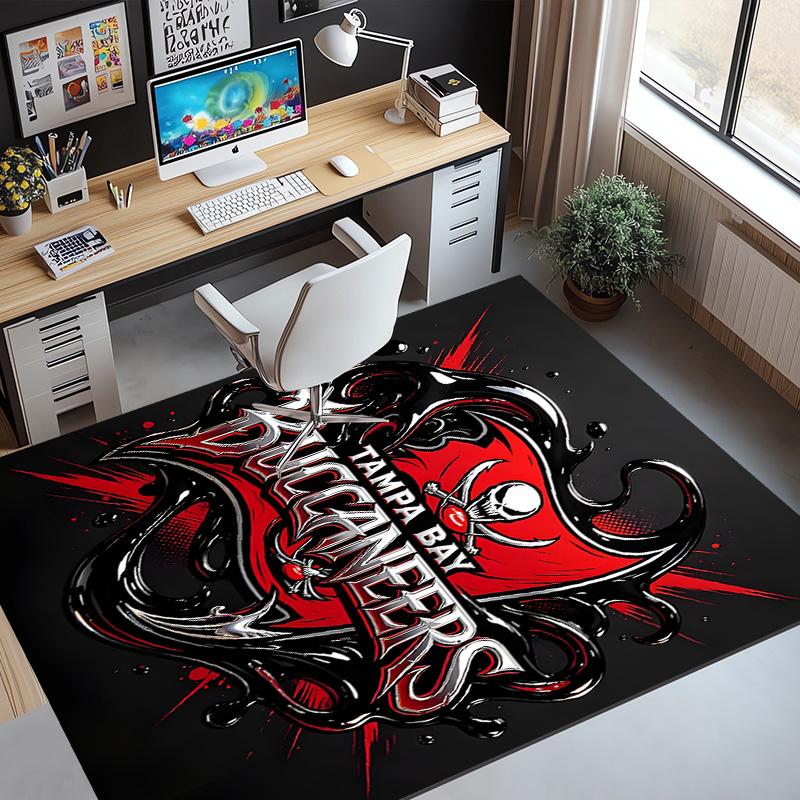 Tampa Bay Buccaneers Pattern Rug, Indoor/Outdoor Mat, for Picnic, Gameroom, Bedroom, Office, Living Room, Home Decor Carpet, Birthday Gift