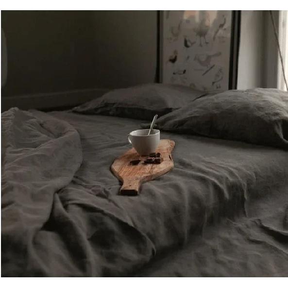 3PCS 100% Washed Linen Sheet Set Natural Flax Bed Sheets 2 Pillowcases Breatherable Soft Farmhouse Bedding Bedsheet Flat Sheet