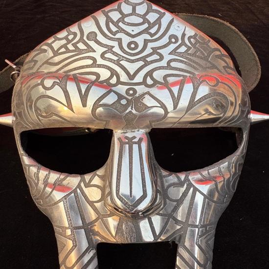 MF DOOM Mask Mad Villain Engraved Steel Face Armor Medieval Hand-Forged Mask Best Gift For Him, Her
