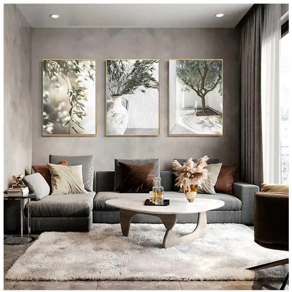 Olive Green Canvas Poster Painting Leaf Tree Wall Art Prints Italy Ancient Architecture Puglia Posters Picture Living Room Decor