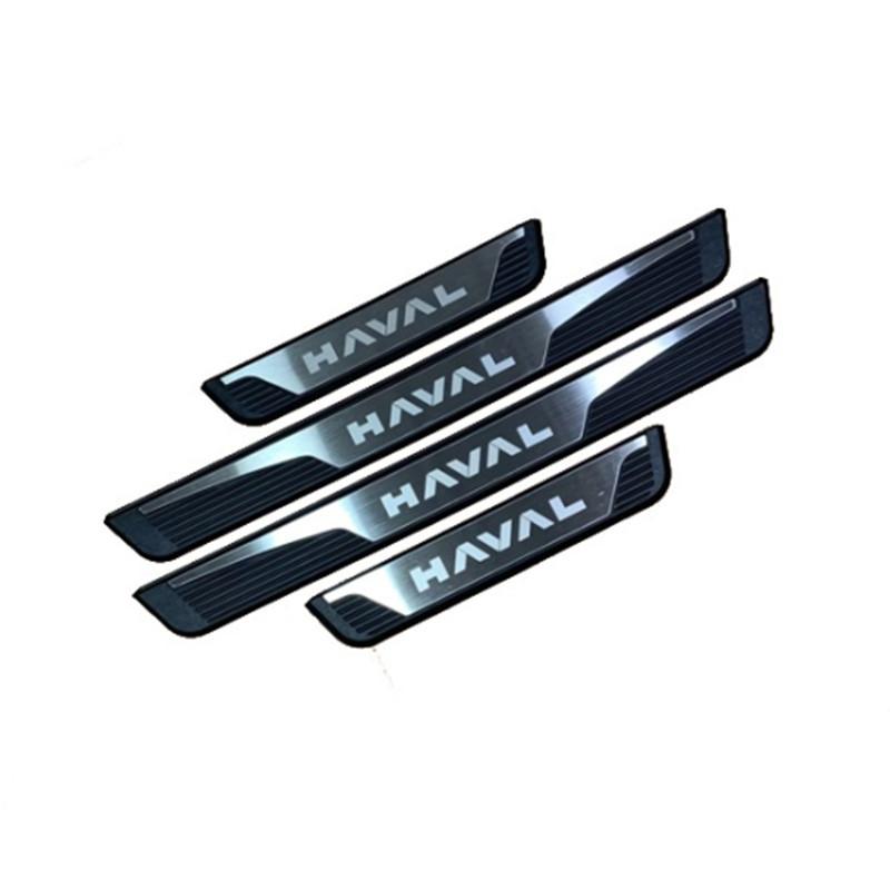 Для Haval H3 2024 2025 Нержавеющая сталь Пластик Накладка на порог автомобиля Накладка на педаль Защитная наклейка Стикер