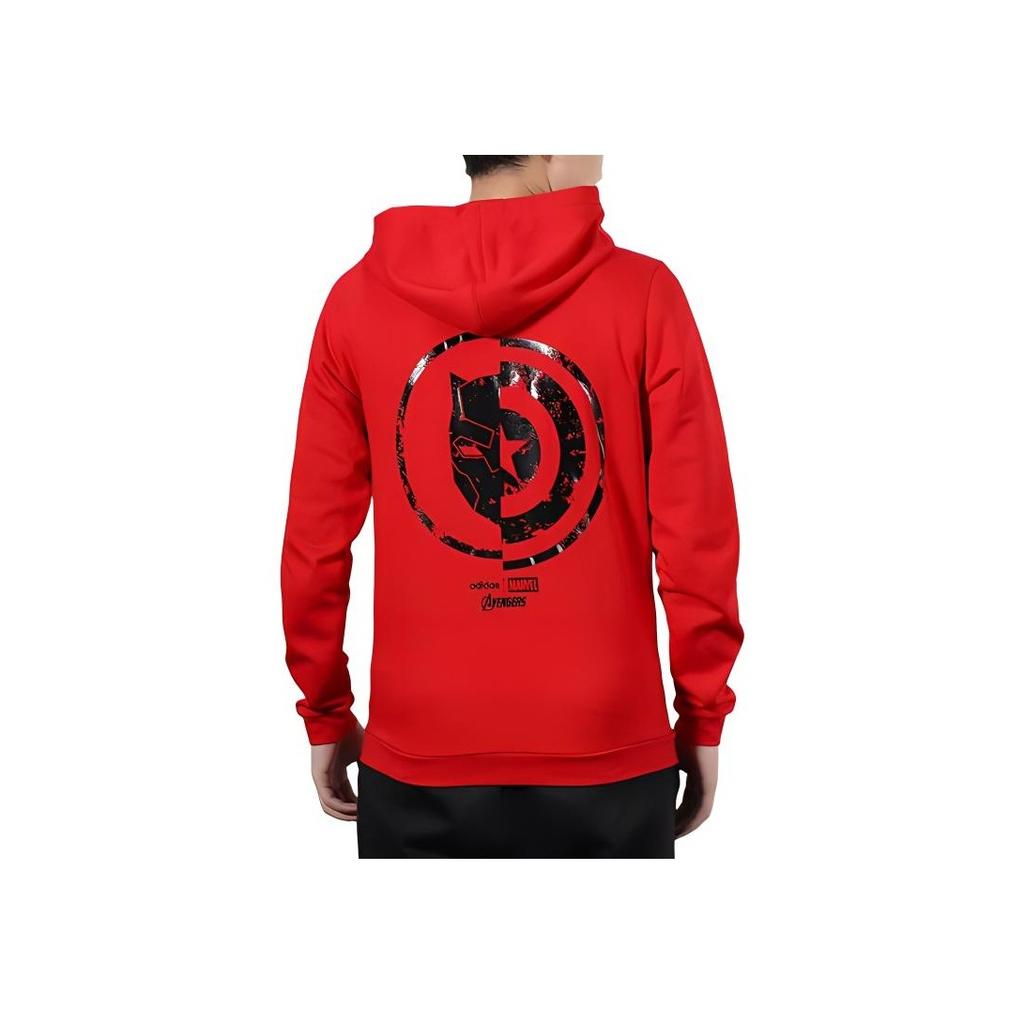 Adidas Мужская повседневная спортивная куртка с капюшоном и логотипом на спине Neo Marvel, красная EA0322