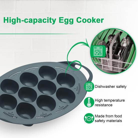 Вставка для варки яиц на 10 отверстий для аэрофритюрницы-духовки TM4/TM5/TM31, высокоемкостная, из пищевого материала, не содержит БФА, чашки для варки яиц пашот, можно мыть в посудомоечной машине