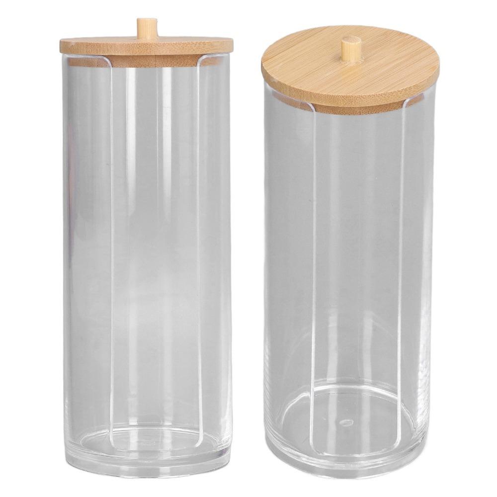 Transparent Cotton Pad Dispenser PS Makeup Remover Pads Container Cotton Rounds Holder  Bathroom