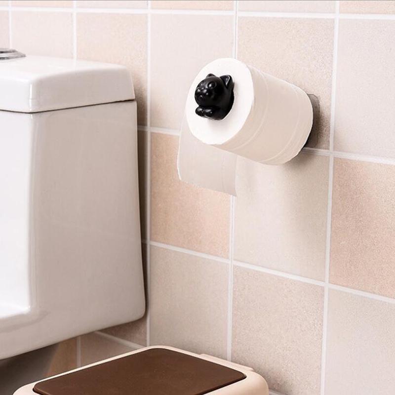 Creative Towel Rack Wall-mounted Retractable Roll Holder Sticky Wall Roller Toilet Towel Rack