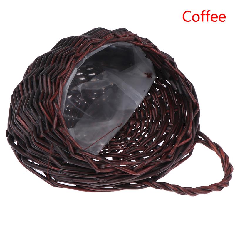Flower Planter Wall Hanging Wicker Rattam Basket Garden Vine Pot Plants Holder Wicker Basket Nest Flower Pot Home Decoration