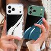 Высококачественная текстура кожи Для iPhone 17 Air 16 E 15 14 13 Plus 12 mini 11 17 Pro Max XR Xs Max 16E 7 8 Закаленное стекло Чехол для телефона