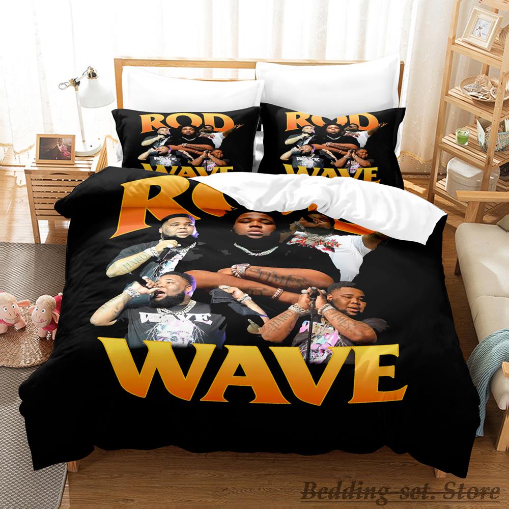 Популярный Набор Постельного Белья Rod Wave Односпальный Twin Ful Quen King-Sized Размерыd Размеры Комплект Постельного Белья Взрослые Люди Детская Спальня Комплекты Пододеяльников Аниме parure