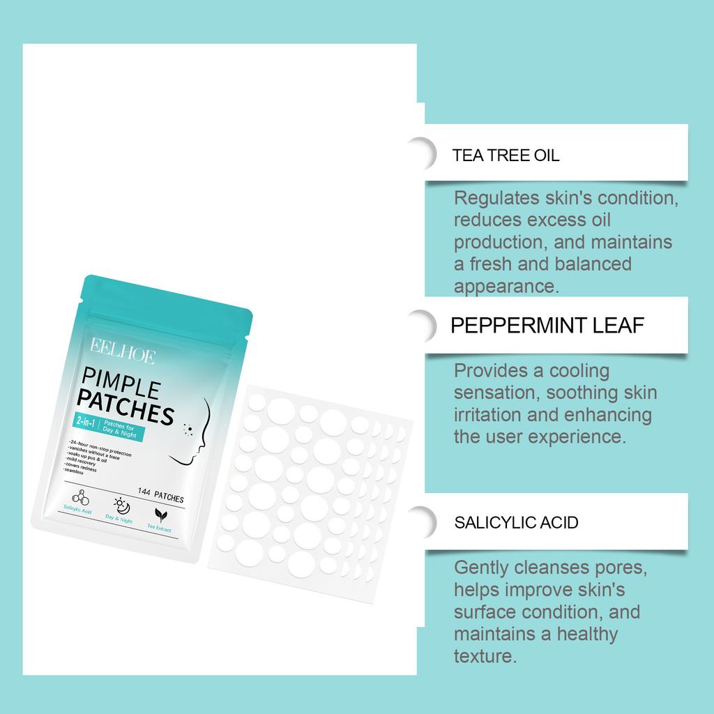 EELHOE Salicylic Acid Acne Patches Gentle Skin-Friendly Breathable Daily Isolation Face Care Pimple Patches