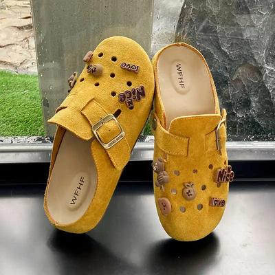 Босоножки-кроссовки с лентами на открытой спине для женщин, тапочки для дома для женщин, парная обувь, спортивный уникальный новый стиль