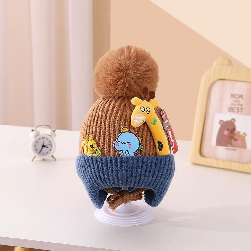 Children's Knitted Wool Hat Cartoon Cute Winter Boys and Girls Winter Baby Hat Warm Ear Protection