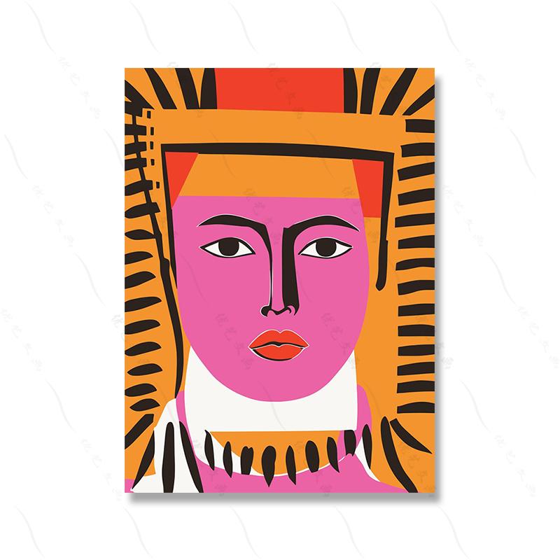 Bohemian Abstract Tiger Paper Cutouts Art Poster Print Egyptian Garden Artwork French Woman Canvas Painting Wall Room Home Decor