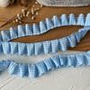 Luxury Blue Lace Trim Ruffle Flounce for DIY Dress Decoration
