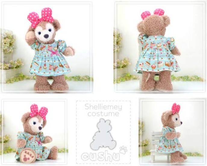 Мягкая игрушка Даффи Шеллими, костюм, одежда, нарядная одежда, размер 43 см, размер S, ручная работа, морской медведь Диснея, Даффи Шеллими, Cushucush 161S, светло-голубые сладости
